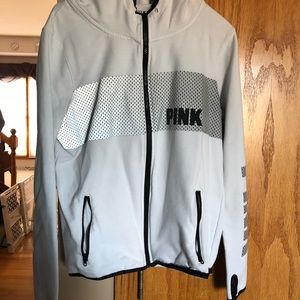 VS PINK Reflective Hooded Zip-Up Jacket - White- L